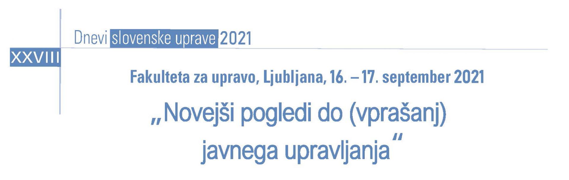 XXVIII. Dnevi slovenske uprave
